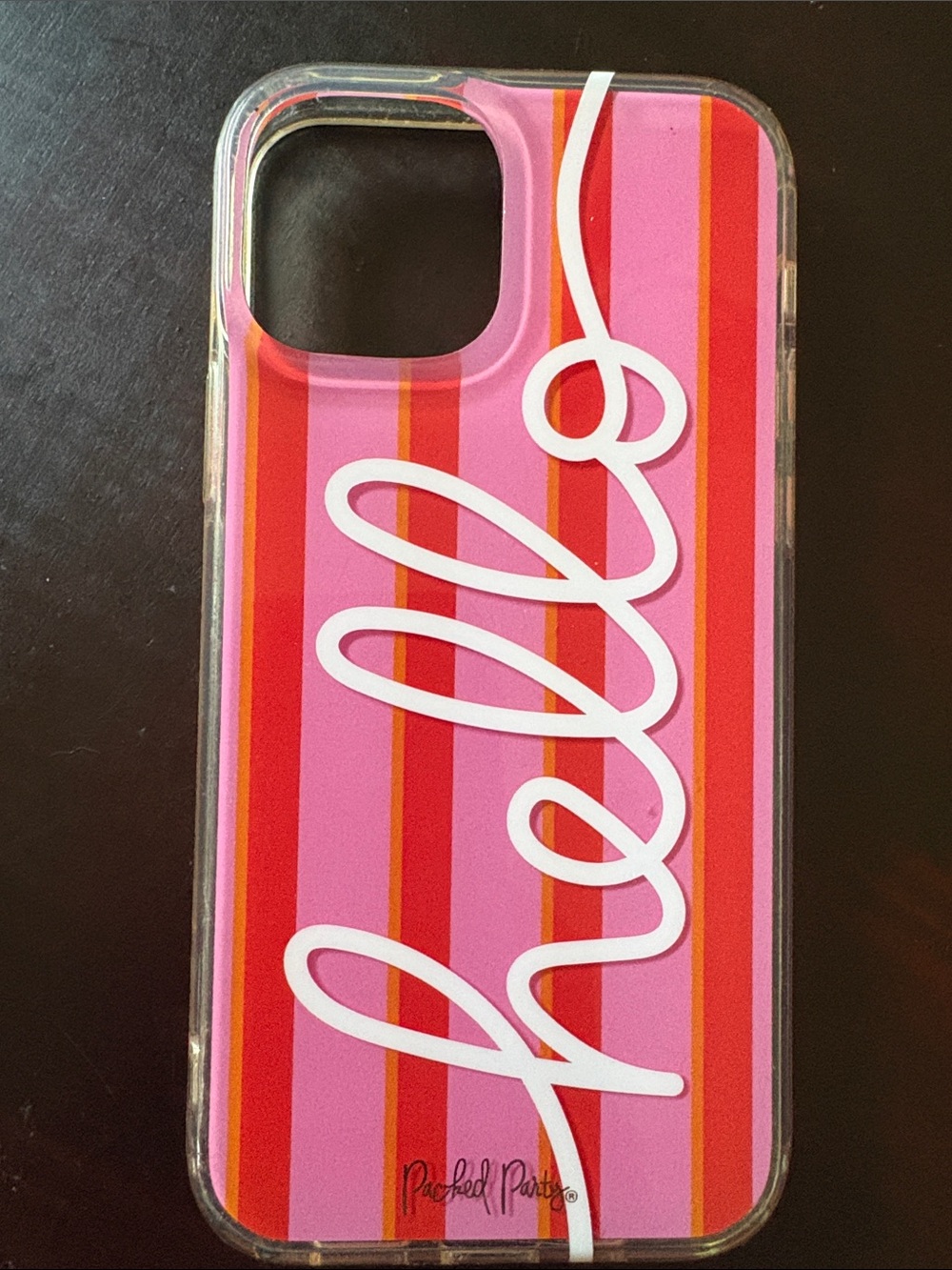 Pink Stripe "Hello" IPhone Case 12  - Packed Party